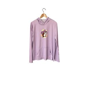 Buc-ee's Happiness Comes In Waves Hoodie 2X Purple Polyester Graphic Top